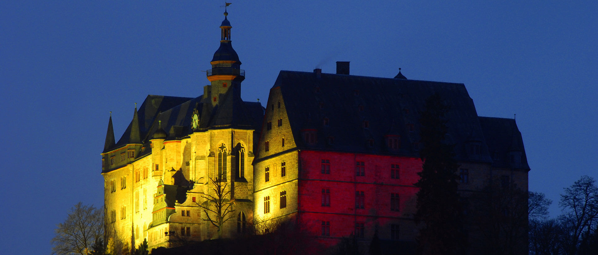Blick auf das Landgrafenschloss bei Nacht, Credit Georg Kronenberg
